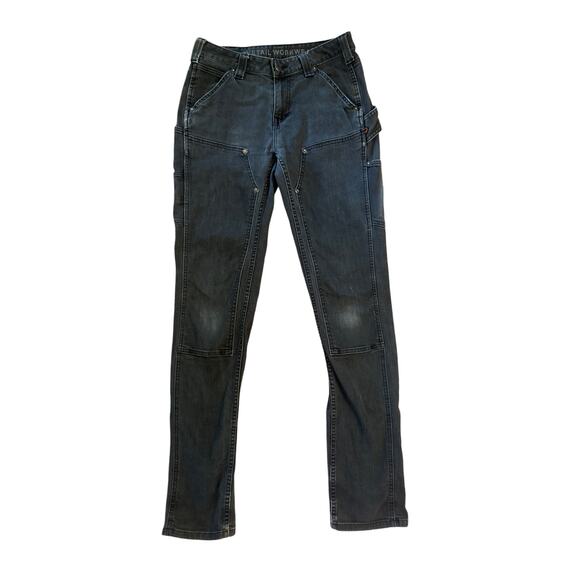 Women 8 34 Inseam Dovetail Workwear The Maven Slim Utility Gray Pants Jean Denim - Picture 1 of 6